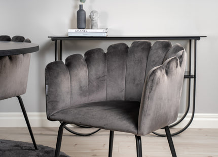 Furniture Fashion Limhamn & Copenhagen Matstolar Grå + Runda Matbord ⌀140 Svart