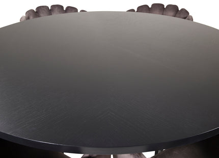 Furniture Fashion Limhamn & Copenhagen Matstolar Grå + Runda Matbord ⌀140 Svart