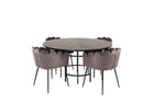 Furniture Fashion Limhamn & Copenhagen Matstolar Grå + Runda Matbord ⌀140 Svart