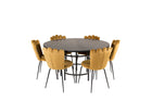 Furniture Fashion Limhamn & Copenhagen Matstolar 2-pack Gul + Runda Matbord ⌀140 Svart