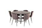 Furniture Fashion Limhamn & Copenhagen Matstolar 2-pack Grå + Runda Matbord ⌀140 Svart