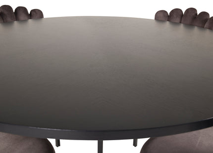 Furniture Fashion Limhamn & Copenhagen Matstolar 2-pack Grå + Runda Matbord ⌀140 Svart