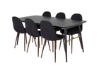 Venture Home Gold & Polar Rektangulära Matbord 180 x 85 Svart + Matstolar 2-pack Svart