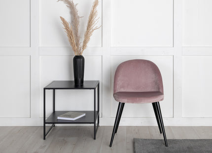 Venture Home Gold & Velvet Rektangulära Matbord 180 x 85 Svart + Matstolar 2-pack Dammig rosa