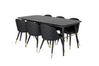 Venture Home Gold & Velvet Rektangulära Matbord 180 x 85 Svart + Matstolar 2-pack Svart