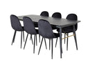 Venture Home Gold & Polar Rektangulära Matbord 180 x 85 Svart + Matstolar 2-pack Svart