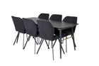 Venture Home Gold & Gemma Rektangulära Matbord 180 x 85 Svart + Matstolar 2-pack Svart