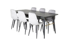 Venture Home Gold & Polar Rektangulära Matbord 180 x 85 Svart + Matstolar 2-pack Grå