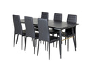 Venture Home Gold & Slim Rektangulära Matbord 180 x 85 Svart + Matstolar 2-pack Svart