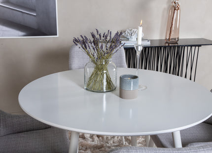 Venture Home Plaza Matstolar 2-pack Grå + Runda Matbord ⌀100 Vit