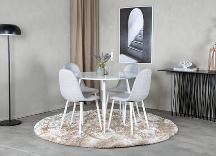 Venture Home Plaza & Polar Runda Matbord ⌀100 Vit + Matstolar 2-pack Grå