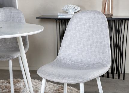 Venture Home Plaza & Polar Runda Matbord ⌀100 Vit + Matstolar 2-pack Grå