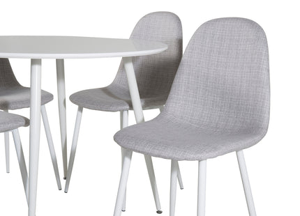 Venture Home Plaza & Polar Runda Matbord ⌀100 Vit + Matstolar 2-pack Grå