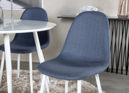 Venture Home Plaza & Polar Runda Matbord ⌀100 Vit + Matstolar 2-pack Blå