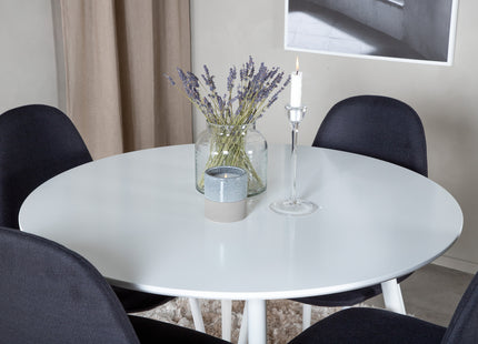 Venture Home Plaza & Polar Runda Matbord ⌀100 Vit + Matstolar 2-pack Svart