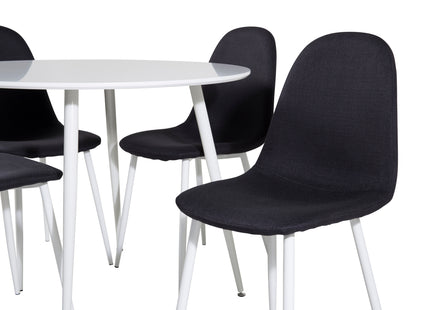Venture Home Plaza & Polar Runda Matbord ⌀100 Vit + Matstolar 2-pack Svart