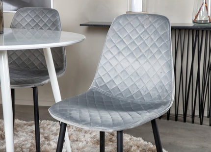 Venture Home Plaza & Polar Runda Matbord ⌀100 Vit + Matstolar 2-pack Grå