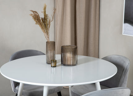Venture Home Plaza & Velvet Runda Matbord ⌀100 Vit + Matstolar 2-pack Grå