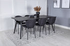 Venture Home Sleek & Vault Rektangulära Matbord 195 x 95 Svart + Matstolar 2-pack Svart