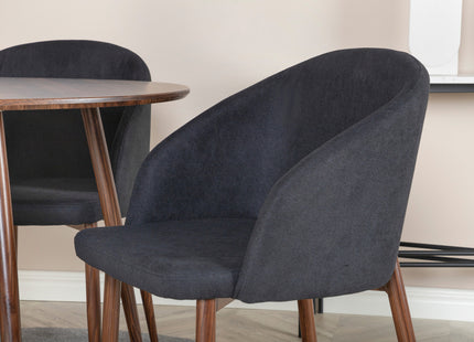Venture Home Arch & Plaza Matstolar 2-pack Svart + Runda Matbord ⌀100 Valnöt