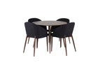 Venture Home Arch & Plaza Matstolar 2-pack Svart + Runda Matbord ⌀100 Valnöt