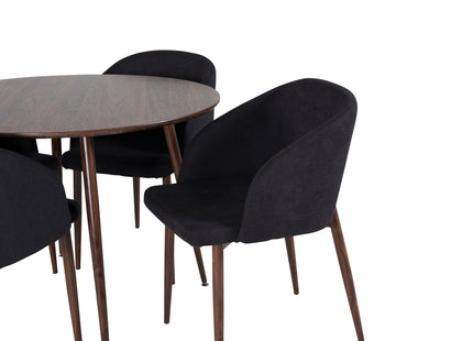 Venture Home Arch & Plaza Matstolar 2-pack Svart + Runda Matbord ⌀100 Valnöt