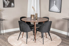 Venture Home Plaza & Velvet Runda Matbord ⌀100 Valnöt + Matstolar 2-pack Svart