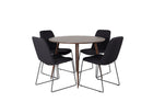 Venture Home Muce & Plaza Matstolar 2-pack Svart + Runda Matbord ⌀100 Valnöt