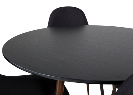 Venture Home Plaza & Polar Runda Matbord ⌀100 Svart + Matstolar 2-pack Svart
