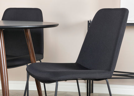 Venture Home Muce & Plaza Matstolar 2-pack Svart + Runda Matbord ⌀100 Svart