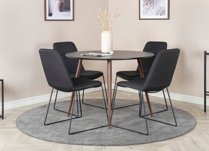 Venture Home Muce & Plaza Matstolar 2-pack Svart + Runda Matbord ⌀100 Svart