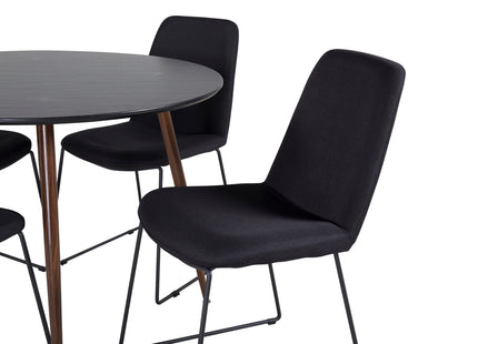 Venture Home Muce & Plaza Matstolar 2-pack Svart + Runda Matbord ⌀100 Svart