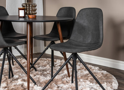 Venture Home Plaza & Polar Runda Matbord ⌀100 Svart + Matstolar 2-pack Svart