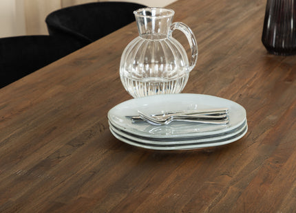 Venture Home Arrow & Padang Matstolar 2-pack Svart + Rektangulära Matbord 250 x 100 Nature