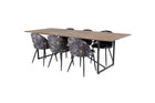 Venture Home Padang & Velvet Rektangulära Matbord 250 x 100 Nature + Matstolar 2-pack Svart