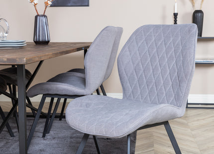 Venture Home Gemma & Padang Matstolar 2-pack Grå + Rektangulära Matbord 250 x 100 Nature