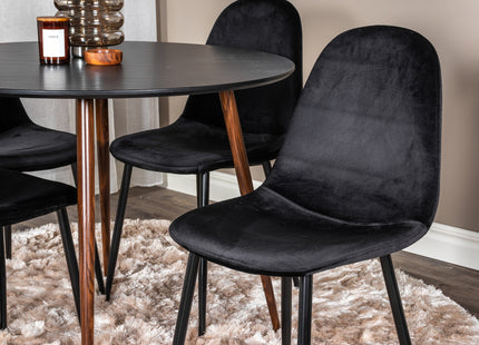 Venture Home Plaza & Polar Runda Matbord ⌀100 Svart + Matstolar 2-pack Svart