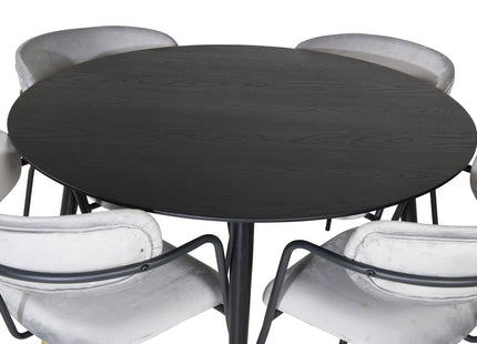 Venture Home Arrow & Dipp Matstolar 2-pack Grå + Runda Matbord ⌀115 Svart