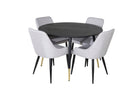 Venture Home Plaza & Dipp Matstolar 2-pack Grå + Runda Matbord ⌀115 Svart