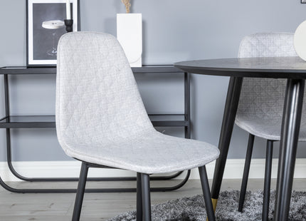 Venture Home Dipp & Polar Runda Matbord ⌀115 Svart + Matstolar 2-pack Grå
