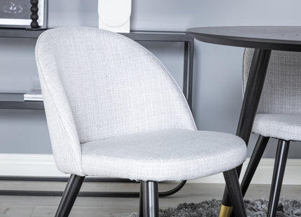Venture Home Dipp & Velvet Runda Matbord ⌀115 Svart + Matstolar 2-pack Grå