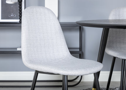 Venture Home Dipp & Polar Runda Matbord ⌀115 Svart + Matstolar 2-pack Grå