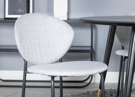 Venture Home Vault & Dipp Matstolar 2-pack Grå + Runda Matbord ⌀115 Svart