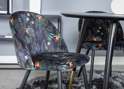 Venture Home Dipp & Velvet Runda Matbord ⌀115 Svart + Matstolar 2-pack Svart