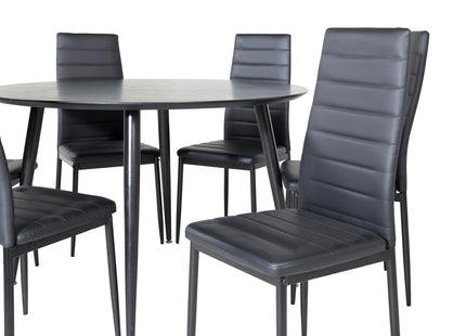 Venture Home Slim & Dipp Matstolar 2-pack Svart + Runda Matbord ⌀115 Svart