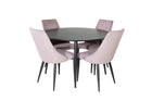 Venture Home Leone & Dipp Matstolar 2-pack Dammig rosa + Runda Matbord ⌀115 Svart