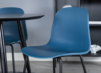 Venture Home Arctic & Dipp Matstolar 2-pack Blå + Runda Matbord ⌀115 Svart