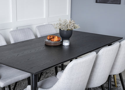 Venture Home Plaza & Dipp Matstolar 2-pack Grå + Rektangulära Matbord 180 x 90 Svart