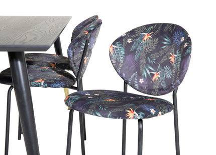 Venture Home Vault & Dipp Matstolar 2-pack Svart + Rektangulära Matbord 180 x 90 Svart