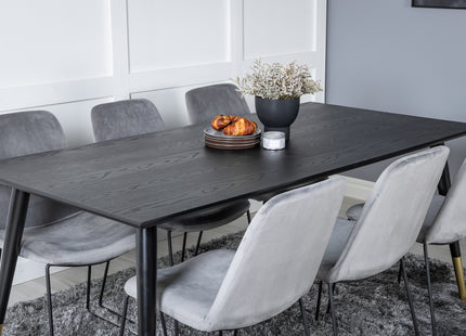 Venture Home Muce & Dipp Matstolar 2-pack Grå + Rektangulära Matbord 180 x 90 Svart